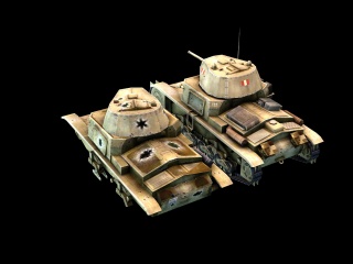 废旧坦克C4D模型