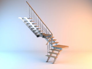 现代楼梯C4D模型
