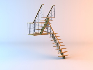 现代镂空楼梯C4D模型