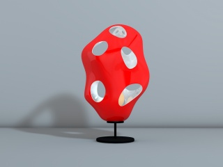 红色台灯C4D模型