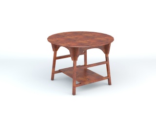 实木圆面桌子C4D模型