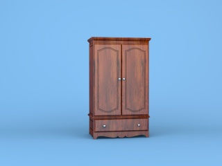 欧式木质衣柜C4D模型