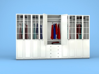 现代时尚衣柜C4D模型