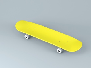 四轮小鱼滑板C4D模型