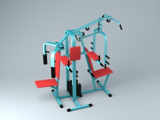 坐推健身器材C4D模型