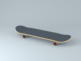 黑色滑板车C4D模型