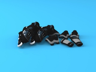 单排滑冰鞋C4D模型
