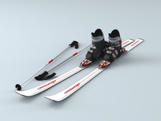 滑雪装备C4D模型