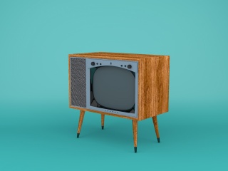 怀旧电视机C4D模型