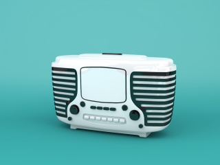怀旧调频收音机C4D模型