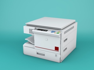 白色打印机C4D模型