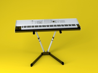 单排键电子琴C4D模型