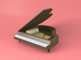 复古钢琴C4D模型