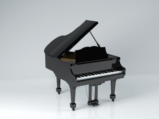 简约钢琴架C4D模型