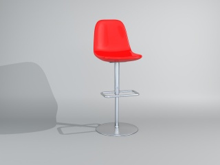 红色小吧台椅C4D模型