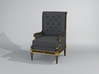 欧式豪华软包椅C4D模型