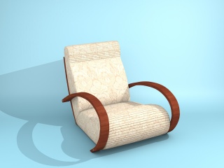 现代印花休闲椅C4D模型