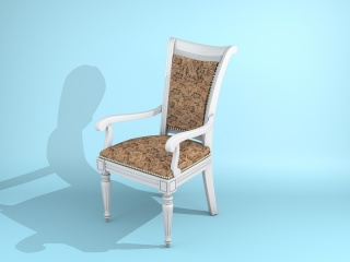 高档欧式扶手椅C4D模型