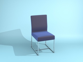 简易藕荷色椅子C4D模型