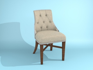 欧式布艺餐椅C4D模型