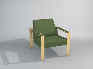 简易淡绿色沙发椅C4D模型