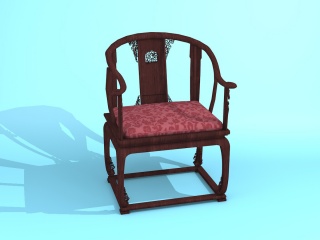 中式红木太师椅C4D模型