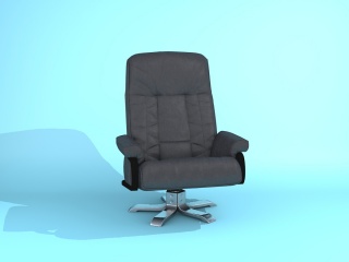 高档黑皮办公椅C4D模型