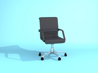 黑色皮质办公椅子C4D模型