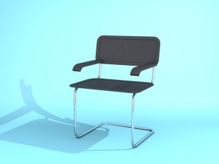 黑色皮质弓形椅C4D模型
