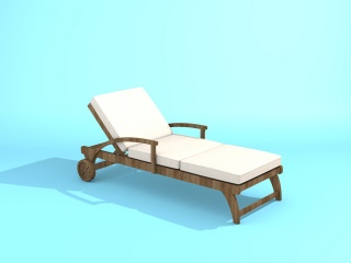 实木躺椅C4D模型