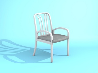 现代实木扶手椅子C4D模型