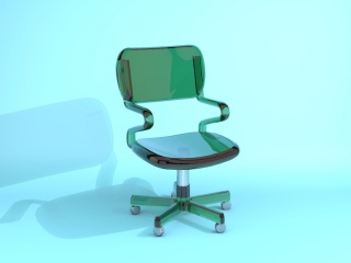 黑皮扶手办公椅C4D模型