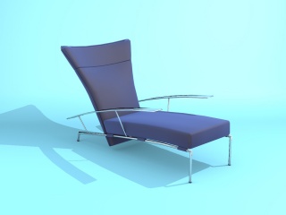 黑色皮质躺椅C4D模型