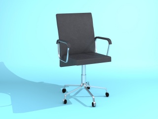五星爪固定轮椅办公椅C4D模型