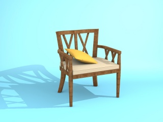 新中式红木椅子C4D模型