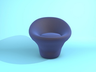 蓝色创意休闲椅C4D模型