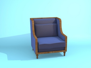 普通欧式沙发椅C4D模型