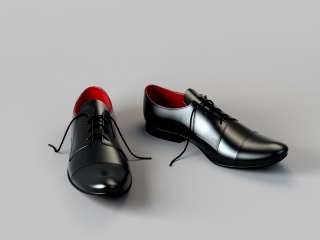 黑皮鞋C4D模型