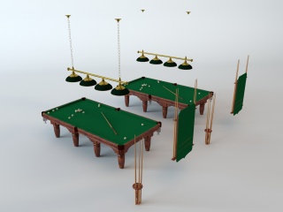 美式台球桌C4D模型