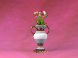 花瓶插花C4D模型
