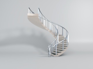 中式弧形楼梯C4D模型