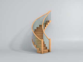 弧形楼梯C4D模型