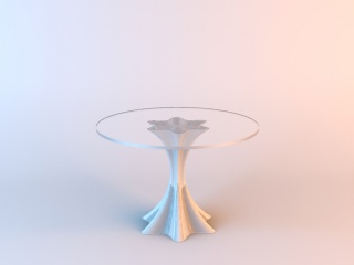 圆形玻璃桌子C4D模型