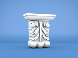雕刻柱头C4D模型