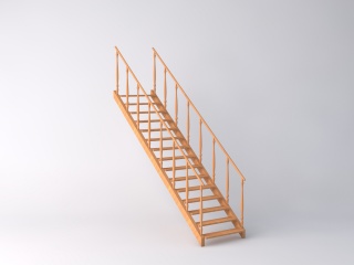 木质楼梯C4D模型