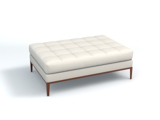 白色沙发方凳C4D模型