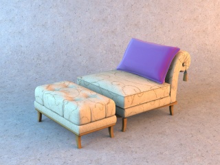 时尚单人沙发C4D模型
