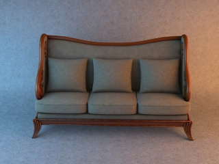 奢华欧式沙发组合C4D模型