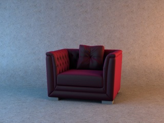 黑色皮沙发C4D模型
