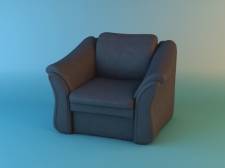单人皮沙发C4D模型